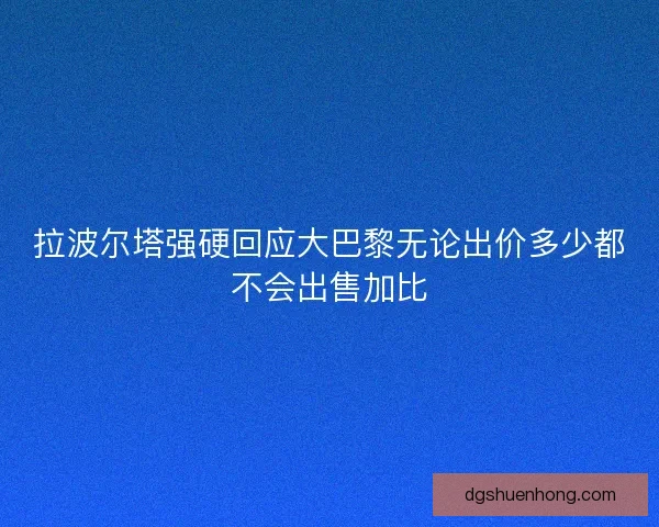 拉波尔塔强硬回应大巴黎无论出价多少都不会出售加比