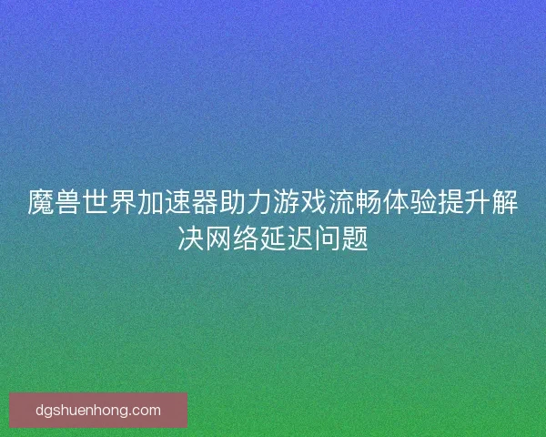魔兽世界加速器助力游戏流畅体验提升解决网络延迟问题