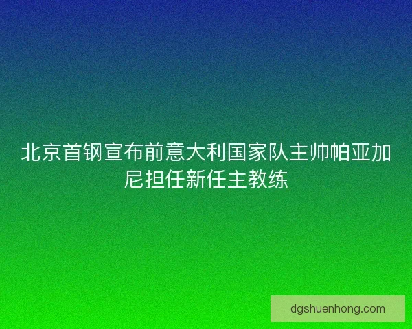 北京首钢宣布前意大利国家队主帅帕亚加尼担任新任主教练
